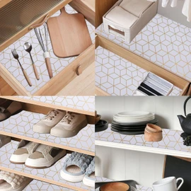 Shelf Drawer Liner 11 Inch Wide X 20 Ft Waterproof Cabinet Paper Liner Non Slip Pantry Shelf Liners Non Adhesive Strong Grip Drawer Cupboard Mat for Closet Bathroom Refrigerator