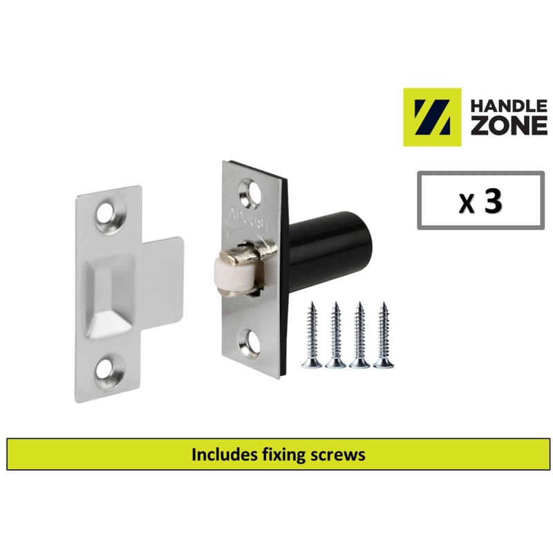 HANDLEZONE® 3 Pack Adjustable Roller Catch, Spring Loaded Ball Latch,