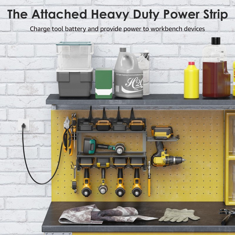 CCCEI Modular Power Tool Organizer Wall Mount Charging Station, Grey