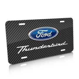 iPick Image Made for Ford Thunderbird Black Carbon Fiber Look Graphic Special Aluminum Metal License Plate