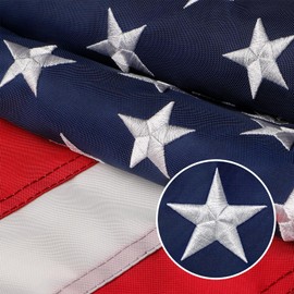 American Flag 3x5 FT Outdoor - Heavy Duty Polyester USA Flag with Embroidered Stars, Sewn Stripes & Brass Grommets - All Weather Fade Resistant American Flags for Outside, House, Yard, Garden Pole or Business