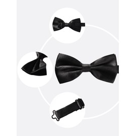 Sumind Black Bowtie for Men Pre Tied Tux Bow Ties Adjustable Formal Neck Bowtie for Wedding Party