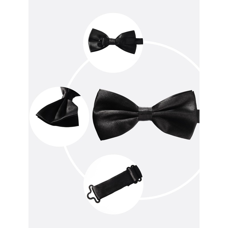 Sumind Black Bowtie for Men Pre Tied Tux Bow Ties