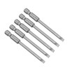 sourcing map 5 Pcs 4mm Slotted Tip Magnetic Flat Head