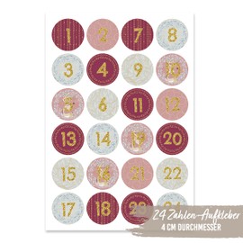 Papierdrachen 24 Advent Calendar Christmas Stickers – Black/White No. 41 – Stickers 4 cm – for Crafts and Decorating
