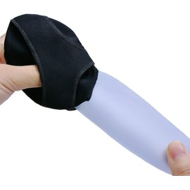 Metatarsal Gel Pads 2 Hole Forefoot Cushion Ball of Foot Cushion Reusable for Morton's Neuroma Heels and Foot Pain (Black, L)