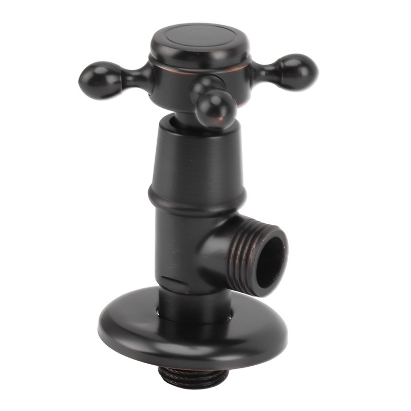 Solid Brass Angle Stop Valve Retro Thickened Cold Hot Triangle