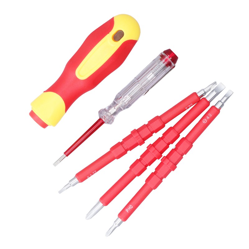 5Pcs Insulated Electrician Screwdriver Set 500V Professional Heavy Duty Cross