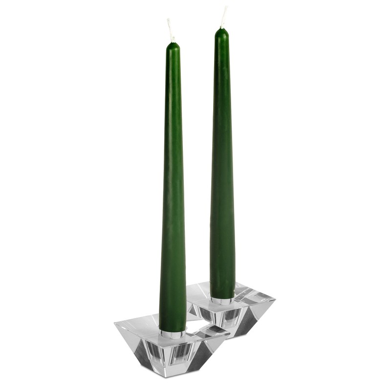 Hyoola Tall Taper Candles - 12 Inch Hunter Green Unscented