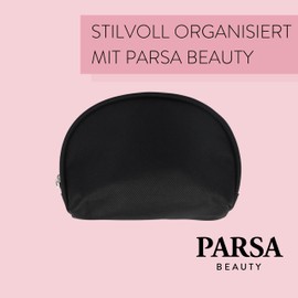 PARSA Beauty Toiletry Bag / Cosmetic Bag Black - Toiletry Bag for Men and Women for Cosmetic Storage, Mini, Cosmetic bag