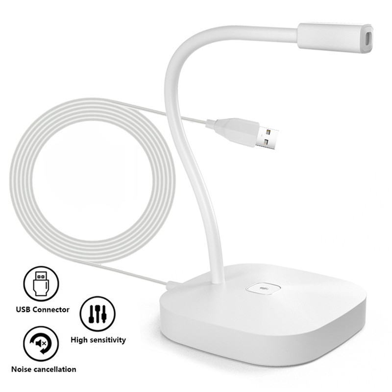 Desktop Computer Microphone USB Wired Microphone 360 Degrees Omnidirectional Condenser