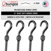 THE PERFECT BUNGEE 12" Easy Stretch Cord 4 Pack, Black