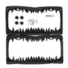 SUPERB Shark Tooth License Plate Frame (Black Painted Metal) with Screws Caps, Set of 2