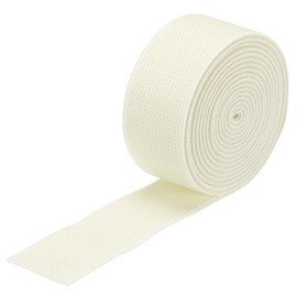 MECCANIXITY Twill Wide Elastic Band Double-Side 1.2 inch Flat 2 Yard Woven Elastic Band Knit Elastic Spool Heavy Stretch Strap Cream White for Sewing, Waistband
