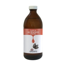 Árbora Aceite de Almendras PURO con certificado de composición de Omegas | Ideal como aceite para masaje y para mezclar con aceites esenciales de Aromaterapia | Nutre la Piel, Uñas y Cabello | 500 ml