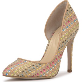 Jessica Simpson Women's Prizma Pump, Natural/Praline Raffia, 9.5
