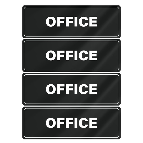 Office Sign Acrylic 9 x 3 Inches Self-Adhesive Waterproof Plastic