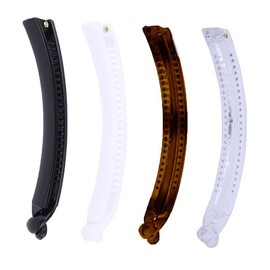 4 Pcs Womens Slim Thin Banana Hair Clip Ponytail Maker Inner Teeth Secure Clasp Lock Strong Grip Cute Beauty Fashion Accessory (Multiple colors, One Size)