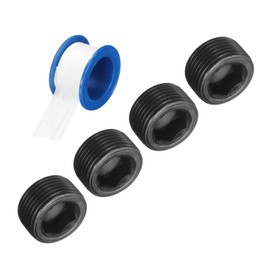 sourcing map 4Pcs M22x1.5x12 Carbon Steel Pipe Plug Fitting, Male Internal Hex Thread Socket Pipe Cap, Countersunk Plug for Sealing Pipe Port, Pneumatic Solenoid Valve