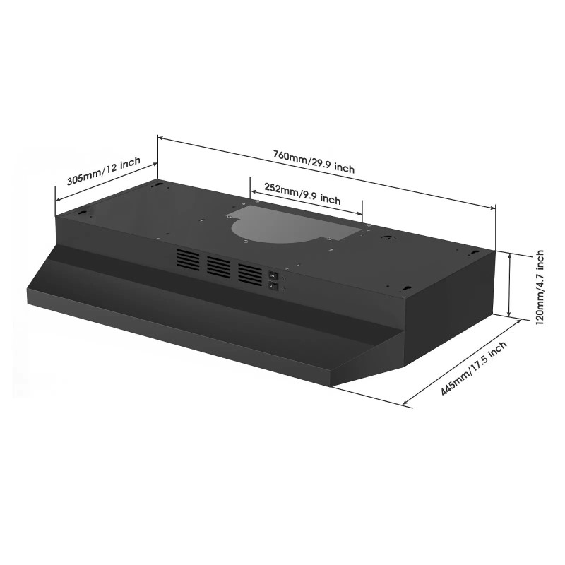 SNDOAS 30'' Under Cabinet Range Hood 230CFM Super Slim 2