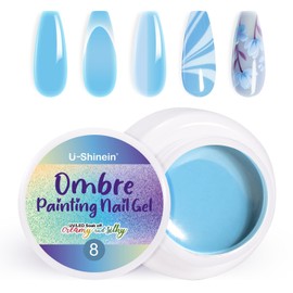 U-Shinein Ombre Gel Nail Polish,Spring Summer Colorful Painting Nail Gel for Ombre Nails Aura Nails, French Manicure Diy Nail Art#08 Blue
