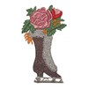 ID 8444 Ice Skate Flower Bouquet Patch Heel Fashion Embroidered