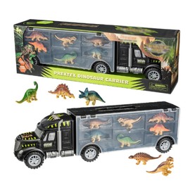 Dinosaur Truck Toy for Kids Portable Dinosaur Transporter Model Truck with Dinosaur Toys Dinosaur Storage Container Truck