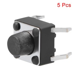 sourcing map 6x6x6mm Panel Mini/Micro/Small PCB Momentary Tactile Tact Push Button Switch DIP 5PCS