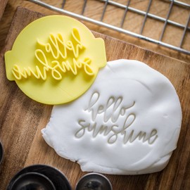 The Cookie Cutter Hub Hello Sunshine Embosser No 93/Sello para magdalenas, fondant, arcilla glaseada, decoración para hornear