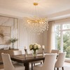 XYDikssn Modern Gold Crystal Tree Chandelier - 24 Inch 10-Light