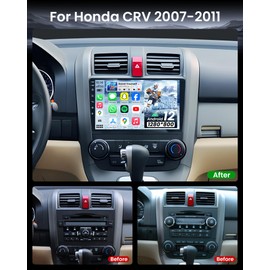 8Core 4+64GB Car Radio Stereo for 2007-2011 Honda CRV: 9" 1280 * 800 IPS Touchscreen Wireless Carplay Android Auto 5GWiFi Bluetooth5.0 FM/AM DSP GPS 1080p Camera Android 13 Head Unit SWC Splitscreen