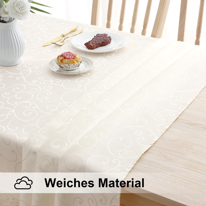 smiry Tablecloth Washable Ornaments Rectangular 140 x 100 cm Tablecloth