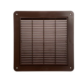 ECOPRO VENT 10" x 10'' Inch Brown Square Ventilation Grille with Protective mesh and Screws Included. Durable Plastic Ventilation Register, Grille, Cover. Indoor and Outdoor Soffit Vent