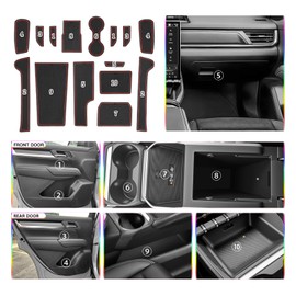 SKTU 2025 2026 Terrain Door Slot Mat for 2025 2026 GMC Terrain Accessories Door Groove Gate Pad 15Pcs Fit 2025 2026 Terrain Door Compartment Cup Center Console Liners 2025 Terrain Floor Liners (Red)