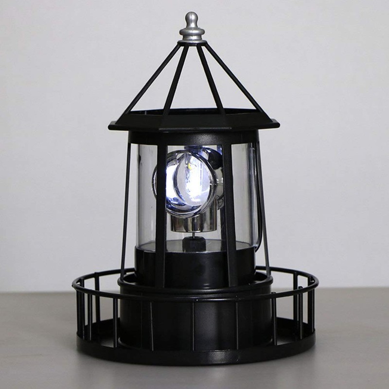 Cabilock Rotating Lighthouse Solar Light Outdoor Garden Beacon Lamp Water
