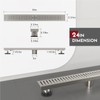 WEBANG 24 Inch Linear Shower Drain Rectangular Floor Drain with