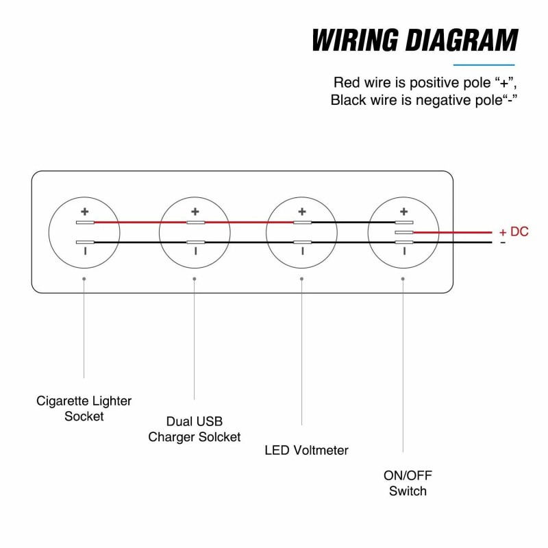 Nilight 4 in 1 ON/OFF Charger Socket Panel Dual USB