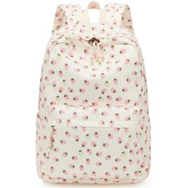 Bluboon Backpack for School Girls Women, Cute Corduroy Laptop Bookbag for Kids Teens, Durable Girls Lightweight Backpack