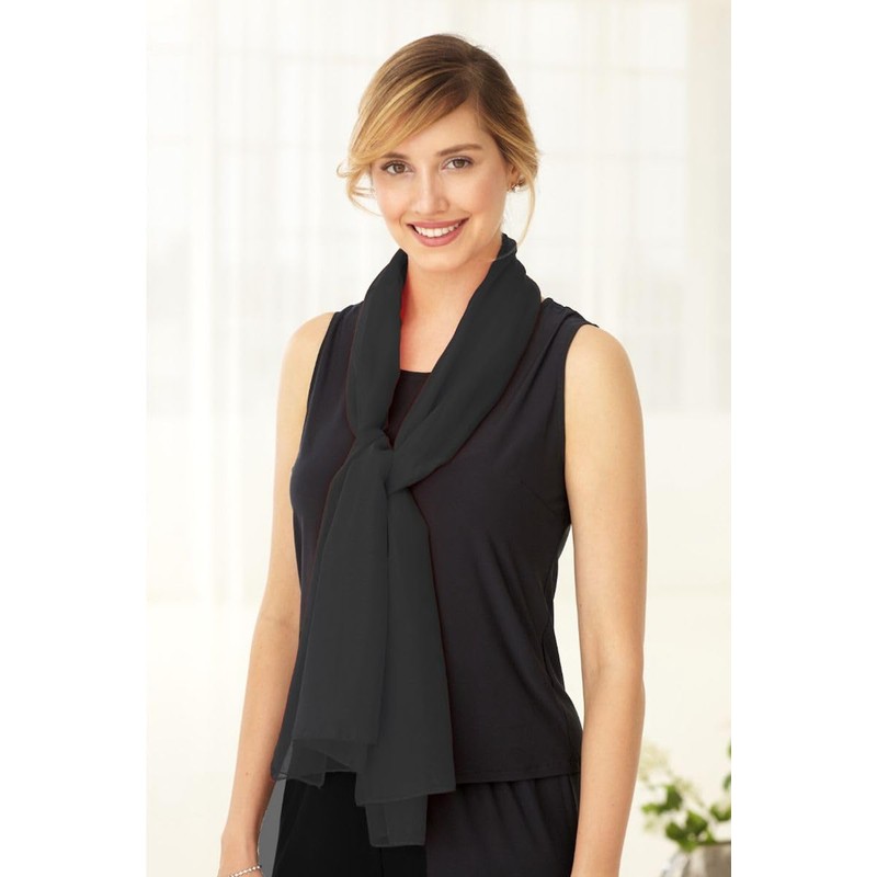 XuoAz Women Lightweight-Chiffon-Scarf Spring-Summer-Scarves-Shawl-Wraps Long Neck Scarf for Evening Party