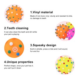 Petyoung Squeaky Dog Ball, 10 Pack Dog Ball Teeth Cleaning Chew Toy Pet Training Balls for Pets