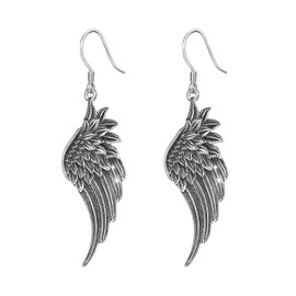 LOOVE Angel Wings Earrings 925 Sterling Silver Guardian Angel Dangle Drop Earring, Charm Angel Jewelry for Women