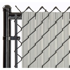Made in America - SoliTube Slat Privacy Inserts for Chain-Link Fence, Double-Wall Vertical Bottom-Locking Slats with Wings for 4', 6', and 8' Fence Height (5-ft., Gray)
