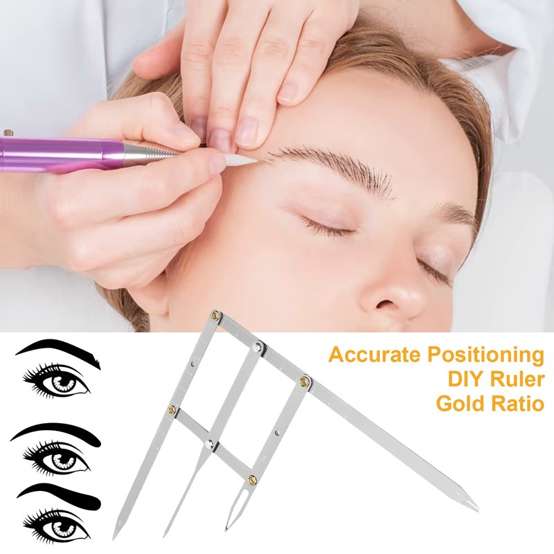 GAESHOW Tattoo Eyebrow Ruler, Microblading Tattoo Eyebrow Ruler, Golden Cut,