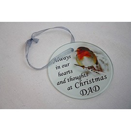 David Fischhoff Weihnachtsbaumschmuck mit Rotkehlchen-Motiv, Glas, zum Aufhängen, für Verwandte