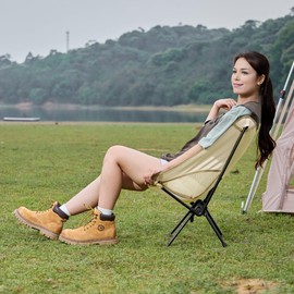 CAMEL CROWN Portable Camping Chair Lightweight Compact Folding Chair Mesh for Outdoor Camp Travel Beach Picnic Festival Hiking Backpacking White