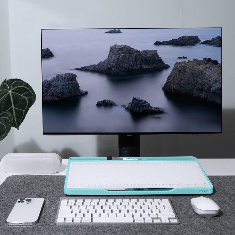 LOUKIN Glass Desktop Whiteboard, 15.3" x 5.6" Dry Erase Desk