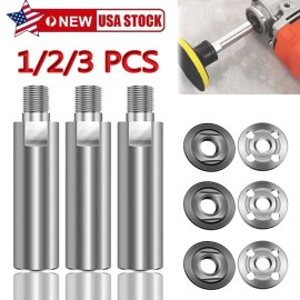 Unbranded 1/2/3 Angle Grinder Extension Connecting Rod 80mm M10 Thread Shaft Polisher Lock - 3 Set