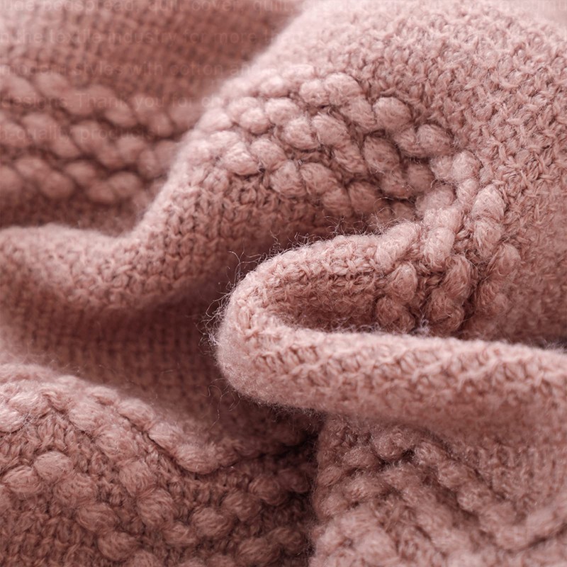 BOURINA Textured Solid Soft Sofa Throw Couch Cover Knitted Decorative