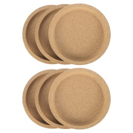 HARFINGTON 6pcs Cork Coasters 4.05 Inch 0.67 Inch Thick Non-Slip Heat-Resistant Absorbent Blank Coasters with Lip Reusable Wooden Coffee Coaster for Drink Home Office Bar DIY Crafts