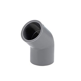 sourcing map PVC Pipe Fitting 45 Degree Elbow Gray 20mm Socket 10pcs
